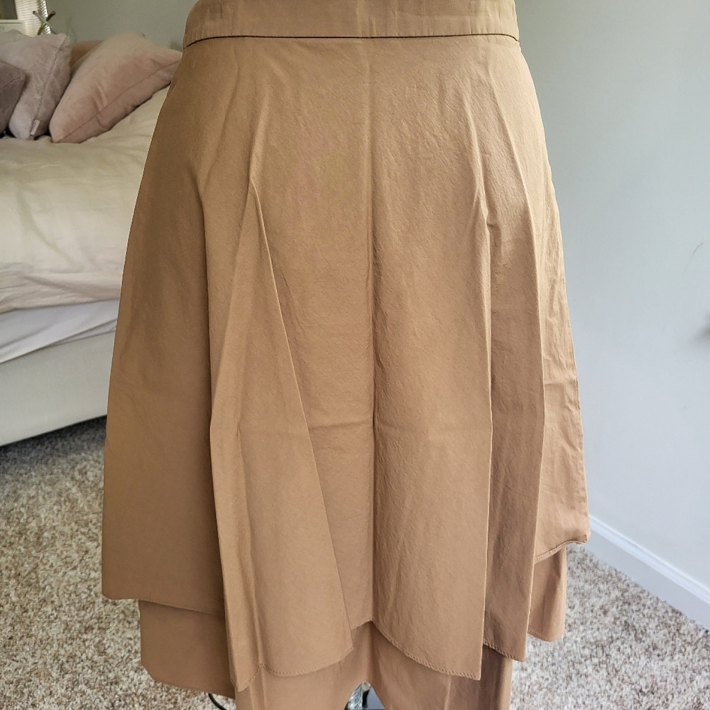 Salvatore Ferragamo Layered Beige A-Line Skirt